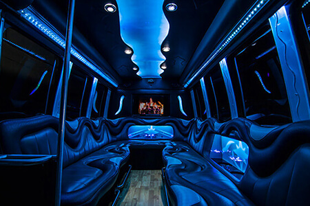 super bowl limo bus interior