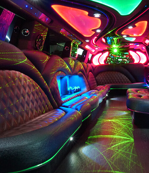 limo  interior with disco floor