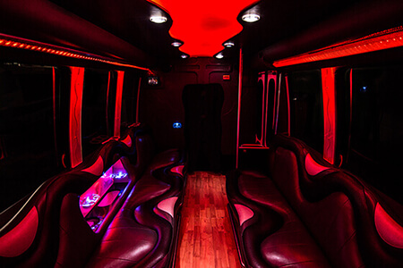 super bowl minibus with lights