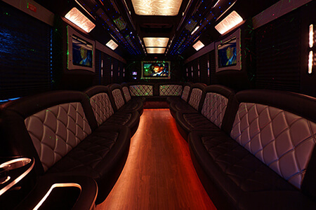 spacious bus interior