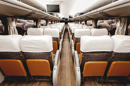 bus with reclining seats